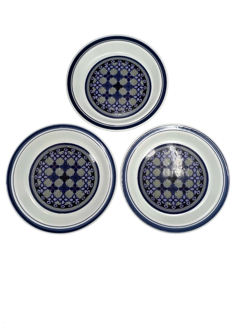 Vintage Royal Doulton Tangier Set of 3 Salad Plates Lambeth Stoneware 1973 Vtg
